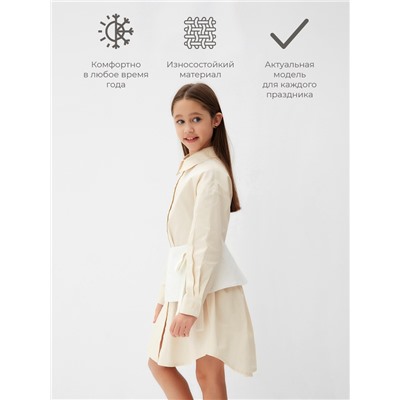 Юбка(баска) для девочки MINAKU: PartyDress, цвет белый, рост 158 см