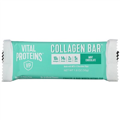 Vital Proteins, Collagen Bar, Mint Chocolate, 12 Bars, 1.8 oz (50 g) Each
