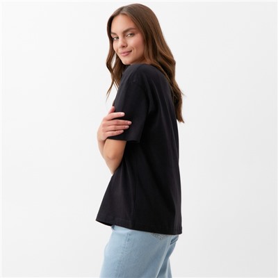 Футболка женская KAFTAN: Basic line, чёрная, размер 44-46