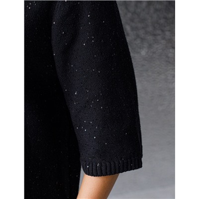 Платье вязаное из хлопковой пряжи с пайетками