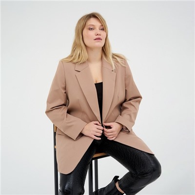 Пиджак женский MIST plus-size, размер 52, бежевый