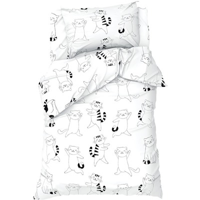 Постельное бельё 1.5-спальное «Этель» Dancing cats, бязь