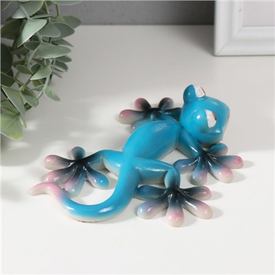 Фигурка полистоун «Маленький геккон», синий 13×11×3 см