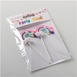 Набор топперов для торта «Радуга», 2 шт., 12.5×5 см