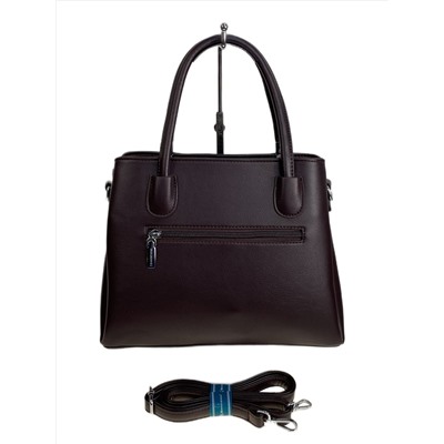 Женская сумка из искусственной кожи и натуральной замши, цвет шоколад