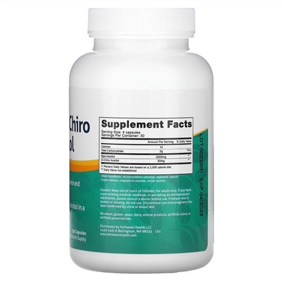 Fairhaven Health, мио-инозитол и D-хиро-инозитол, 120 капсул