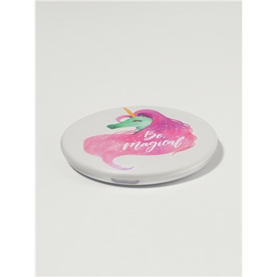 Зеркало складное «Единороги», d=7.5 см, белое, розовое