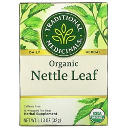 Traditional Medicinals, листья органической крапивы, без кофеина, 16 чайных пакетиков, 32 г (1,13 унции)