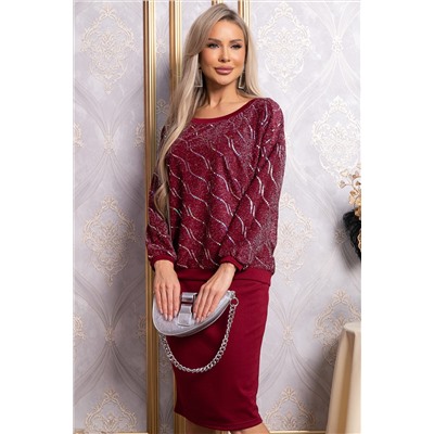 Костюм с юбкой Совершенство форм (бордовое) К14835-10М