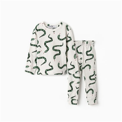 Пижама детская (лонгслив и брюки) KAFTAN «Змеи», размер 28 (86-92 см)