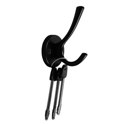 Крючок мебельный CAPPIO SIMPLE, двухрожковый, цвет черный