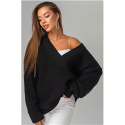 Женский свитер оверсайз с V-образным вырезом Happyfox