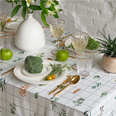 Скатерть «Этель» Flora 149×110 см, 100% хлопок, саржа 190 г/м²