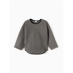 Свитшот флисовый детский MINAKU: Fleece Soft, графит, рост 116 см