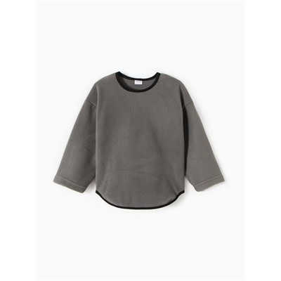 Свитшот флисовый детский MINAKU: Fleece Soft, графит, рост 116 см