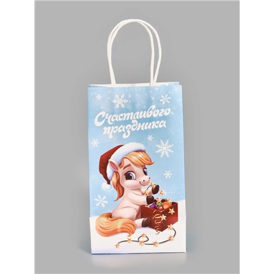 Пакет подарочный новогодний «Лошадка 2026», 12×21×9 см