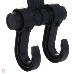 Вешалка-крючок на подголовник, два крючка, чёрный