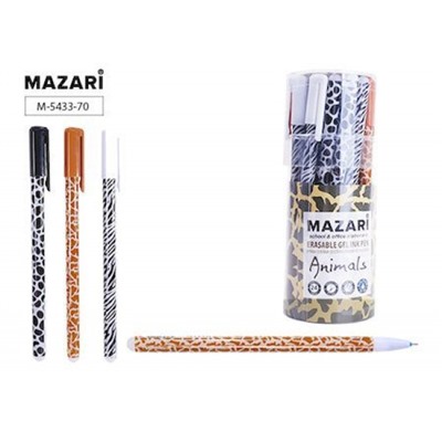 Ручка гелевая "Пиши-стирай" "ANIMALS" синяя, игольчатый пиш.узел 0.5 мм M-5433-70 Mazari