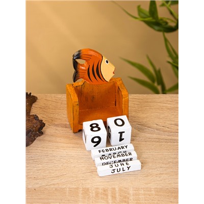 Календарь настольный «Рыбка», 7×4×9 см, дерево, оранжевый