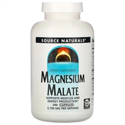 Source Naturals, яблочнокислый магний, 3750 мг, 200 капсул