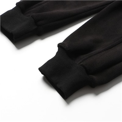 Брюки с начёсом для мальчика, рост 80-86 см, чёрные