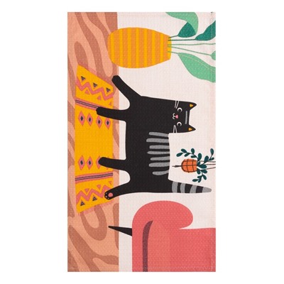 Набор кухонных полотенец Доляна Domestic cats 35х60 см - 4 шт., 100% хл