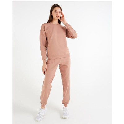 Костюм женский (свитшот, брюки) MINAKU: Casual Collection цвет песочный, размер 50