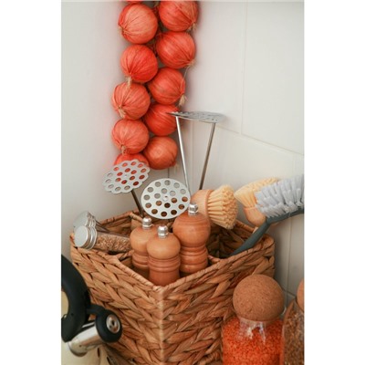 Корзинка для подачи столовых приборов Доляна «Камыш», 4 секции, 20×14 см, солома