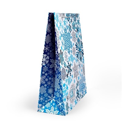 Пакет подарочный новогодний ламинированный «Снежинки», XL 40×49×19 см