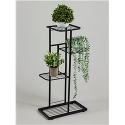 Подставка для цветов Greengo, 4 полки, 43×22×82 см, напольная, металл, чёрная