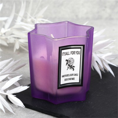 Свеча ароматическая в подсвечнике 7х7 см / B712 /уп 96/ (Белый)