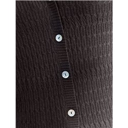 Кардиган тонкой ажурной вязки из хлопка и вискозы