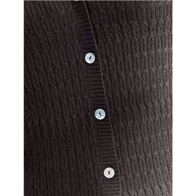 Кардиган тонкой ажурной вязки из хлопка и вискозы