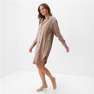 Сорочка ночная женская KAFTAN Silk «Полоса», размер 40-42, пудровая