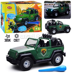 Конструктор "Сафари джип" с отверткой (свет,звук) в коробке