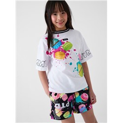 Комплект трикотажный для девочек: фуфайка (футболка), шорты