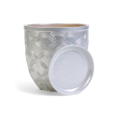 Горшок для цветов «Узор», 5 л, d=21 см, h=21 см, керамический, с поддоном