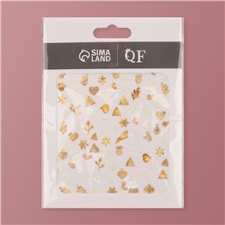 Наклейки для ногтей «Праздничное чудо», металлизированные, белые, золотистые