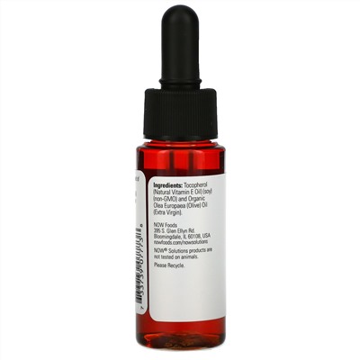 Now Foods, Solutions, E-Oil, 23,000 IU, 1 fl oz  (30 ml)