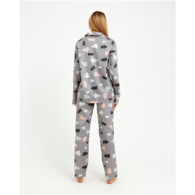 Пижама (рубашка, брюки) женская KAFTAN «Елки», размер 40-42