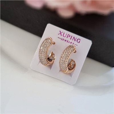 Серьги коллекция "Xuping" покрытие позолота, вставка: фианиты, Х000766870, арт.001.225
