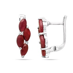 Серьги из серебра рубин корунд, Стелла