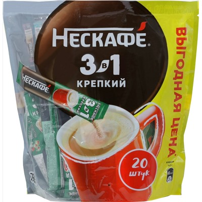Nescafe. 3 в 1. Strong карт.пачка, 20 пак.