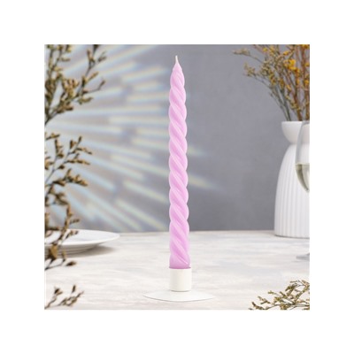 Набор свечей витых, 2.3×24.5 см, 5 ч, 50 г, 4 шт., сиреневый