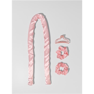 Мягкие бигуди «Волшебный локон», 4 предмета: бигуди, резинки 2 шт., крабик, розовые