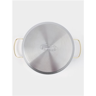 Кастрюля Катунь «ЭЛИС ГОЛД», 5.5 л, 24×13.5 см, стеклянная крышка, нержавеющая сталь, ручки золотистые