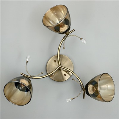 Люстра потолочная BayerLux «Аста», 3хЕ27, 40 Вт, бронза, 65×65×26 см