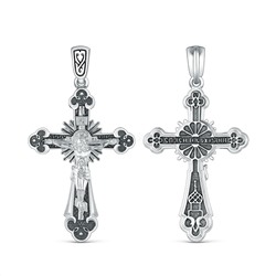 Крест из чернёного серебра - 5,6 см 925 пробы Г-08чч