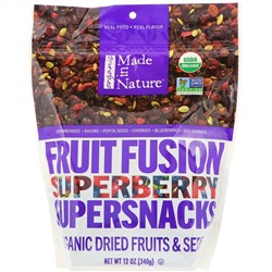 Made in Nature, Органический продукт, Fruit Fusion, Superberry Supersnacks, 340 г