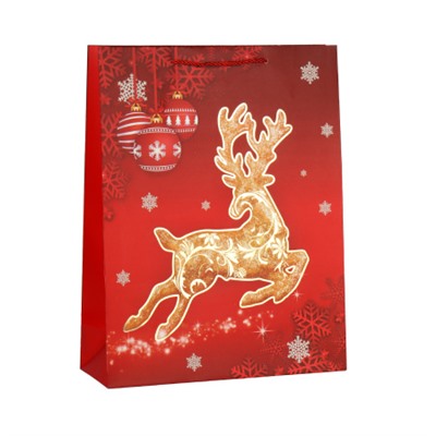 Пакет подарочный 31х40х12 / 9496-L /уп 12/360/Новый год